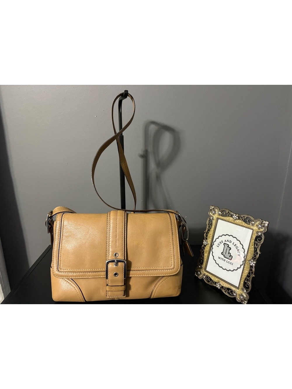Coach Vintage Tan  Hampton Buckle Shoulder Bag F11196